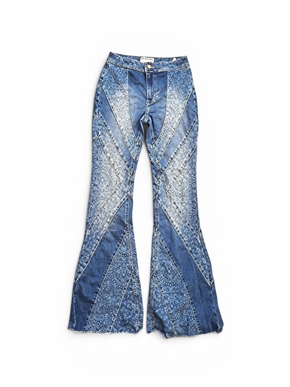 ✨️Free People Mermaid Blue Patchwork Flare Jeans! - Picture 2 of 16